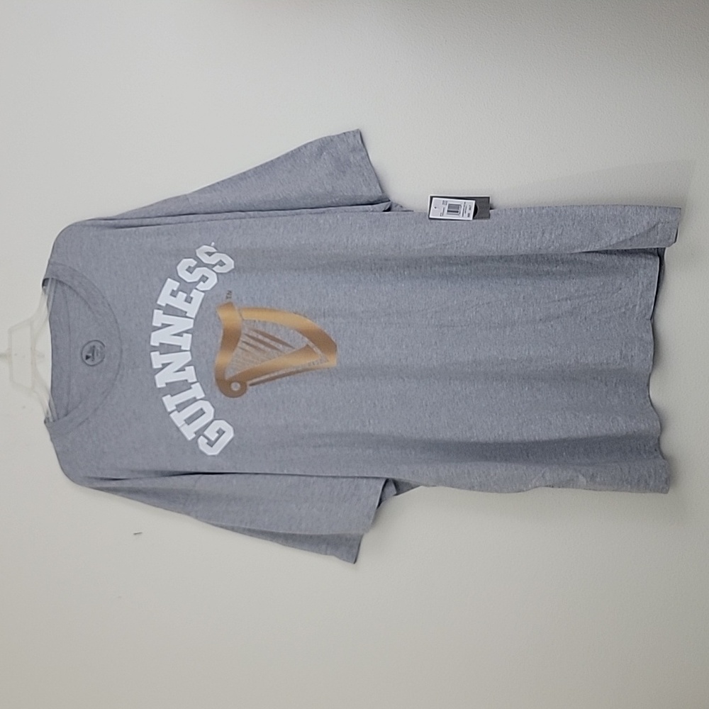 NWT Guinness Gray, Gold & White Short Sleeve T-Shirt 3XLT